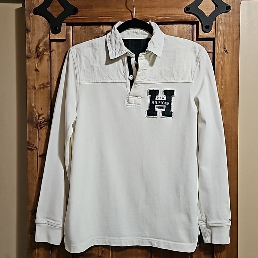 Tommy Hilfiger Boys XL Blue Quilted Polo Shirt
